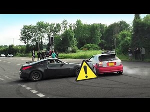 LUNATICS Leaving a Car Show ends in CLOSEST CALL EVER!