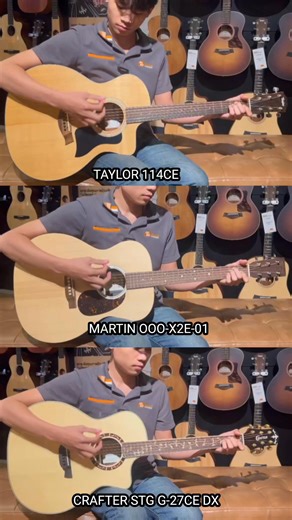 Taylor 114ce vs martin ooo x2e 01 vs crafter stg g27ce ชอบเสียงตัวไหนคอมเม้นมาได้เลย #musiccollection #guitar #Taylor #Martin #crafter | Music Collection Thapra Flagship Store