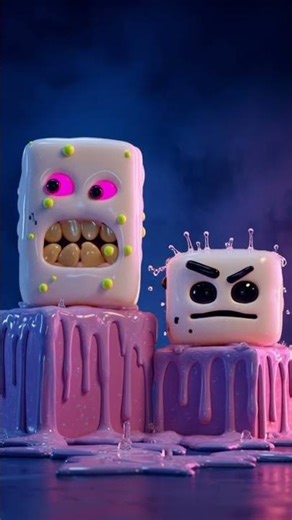 🔥 “Melting Marshmallow Monsters Exploding Balls Everywhere!” 🔥#HorrorComedy #3DCartoon #MonsterMash