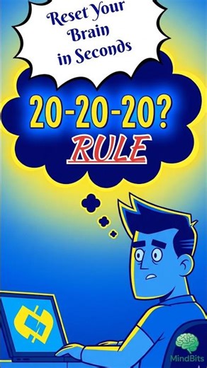 The 20-20-20 Rule||Reset Your Brain in Seconds 🧠🤓 #didyouknow #brainhack #mindbits