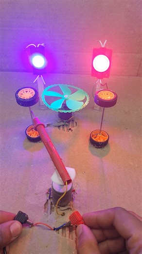 testing dc motor switch machine led light #tech #project #dcmotor #minigenerator #diyproject