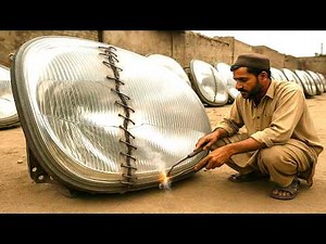 Pakistani Workshop Secret Technique - Repairing Broken Car Headlights - @Mechanical-Hands