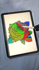 coloring the flowers with random color #procreate #coloring #shorts