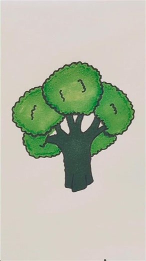 broccoli 🥦 easy drawing for beginners #shorts #broccoli #art #satisfying #drawing #artcastle