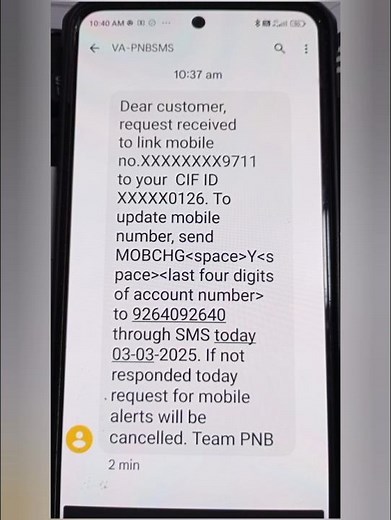 pnb bank mobile number update #pnb #shorts