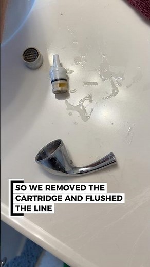 Sediment in the faucet cartridge #plumbing