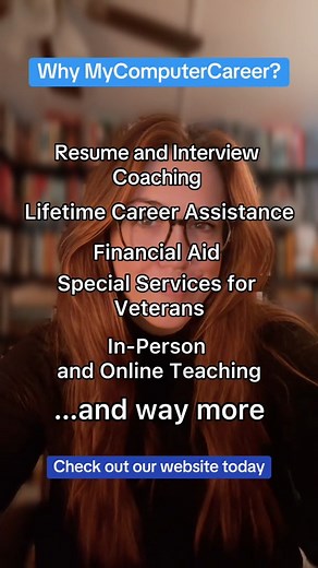 So.. why should you consider #MyComputerCareer ? Here are some highlights… any questions? 🙏🏻 #school #mycc #education #techtok #IT #ITjobs #ITcertifications | MyComputerCareer