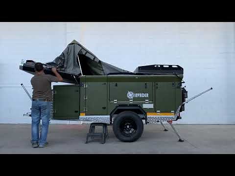 The opening and closing of the Invader Quattro Off-Road Camper Caravan