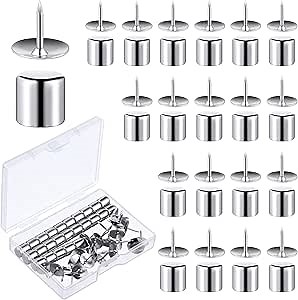 Chinco 25 Sets Magnetic Thumbtacks Pushpin Magnet Push Pin Tacks Poster Hanger Photo Corners for Walls Bulletin Boards