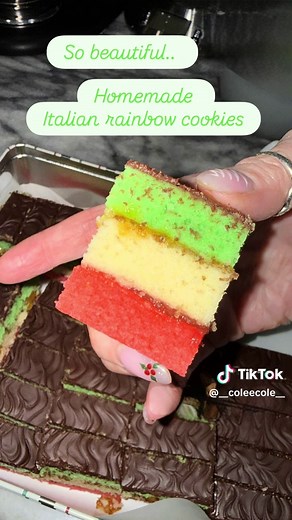 Rainbow cookies from scratch.. #rainbowcookies #cookies #christmas #Italian #fyp
