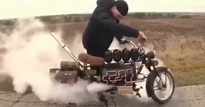 steam-powered motorbike chuffs and takes us two centuries back