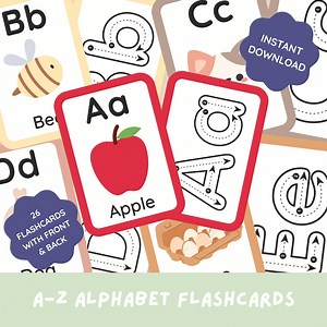 A-Z Alphabet Flashcards | Tracing & Phonics for Preschool, Pre-k, Kindergarten, and Homeschool - Etsy