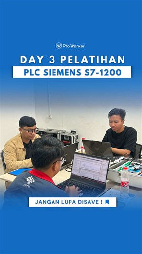 Memasuki Day 3, peserta bukan cuma memahami teori, tapi langsung praktik dan mengaplikasikan PLC! 🔧💻 Day 3 Pelatihan PLC Siemens S7-1200 Batch Agustus, peserta semakin dekat dengan pengalaman nyata di dunia industrial automation melalui sesi hands-on yang interaktif dan aplikatif 💙 ⚙️ Belajar pemrograman PLC 🔌 Praktik konfigurasi & wiring 💻 Implementasi program menggunakan TIA Portal 🏭 Meningkatkan skill untuk kebutuhan industri Setiap hari adalah langkah baru untuk meningkatkan kompetensi