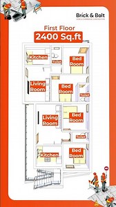 House Design: 2BHK House Design Plan (3 Houses in G+1) | 40x60 House Plans | 3D Elevation
