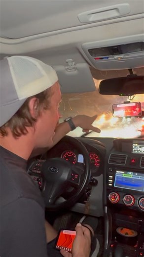 Motorists seeking shelter under an overpass with gorilla hail falling near Denton, Texas a few days ago! #stormchasing #hail | Reed Timmer Extreme Meteorologist