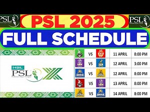 PSL 2025 Full Schedule | Dates, Venues & Fixtures 🏆 | Pakistan Super League 2025 🏏|psl10