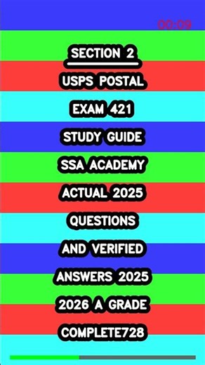 USPS Postal Exam 421 Study Guide SSA Academy Actual 2025 Questions and Verified Answers 2025 2026 A