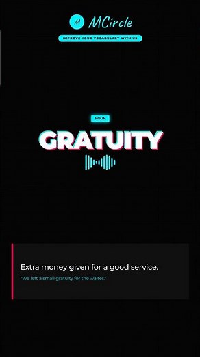 Learn English: What is Gratuity? | Vocabulary Shorts