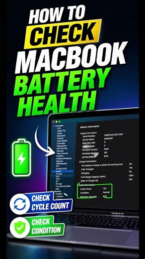 How to Check MacBook Battery Health | MacBook Cycle Count Tells You Everything #shorts #mac #battery