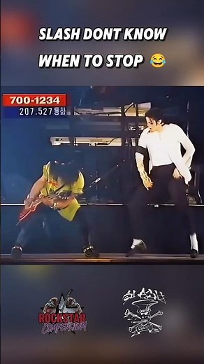 Slash dont stop till he get enough 😂 Michael Jackson at his wits end #classicrock #gunsnroses #slash