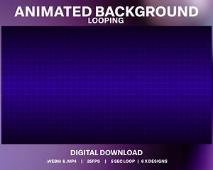 Purple Grid Animated Background Loop: Retrowave Stream Overlay (digital Download) - Etsy