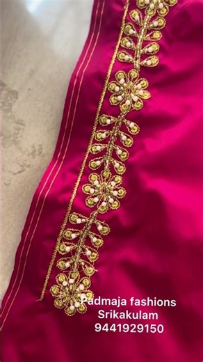 Pink computer Maggam work blouse