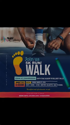 South Starz Academy Presents our 5K Run/ Walk !!🥳🥳 Register Now!! #SouthStarzAcademy #Fitness #jamaicatiktok #fyp