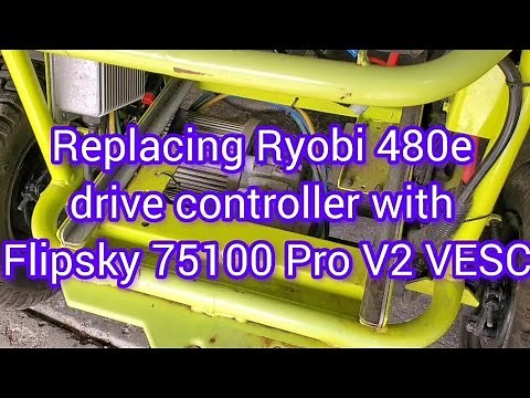 Ryobi 480e riding mower drive controller replacement with Flipsky 75100 pro v2