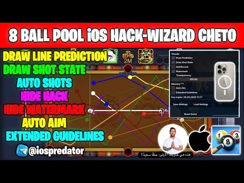 8 Ball Pool iOS Cheto Hack 2025 – Auto Aim, No Jailbreak, AntiBan 100% Billiards Mod Hack