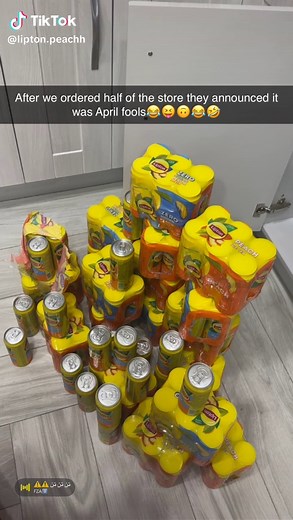 Peach Lipton Ice Tea for April Fools' Day