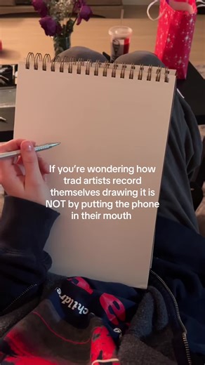 I had to look at the drawing through the screen -10/10 don’t recommend #animator #digitalartist #tradart #drawing #pencilsketch