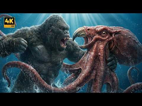 King Kong vs The Antarctic Kraken | Deep Freeze Ocean Monster Fight | 4K Film