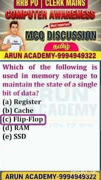 COMPUTER AWARENESS SET #3🔥💻 IBPS RRB PO/Clerk 2025-26 | Complete Computer Knowledge Top 40 MCQs
