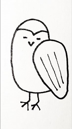 how to draw a Owl bird drawing easy and simple l #owl #birds #art