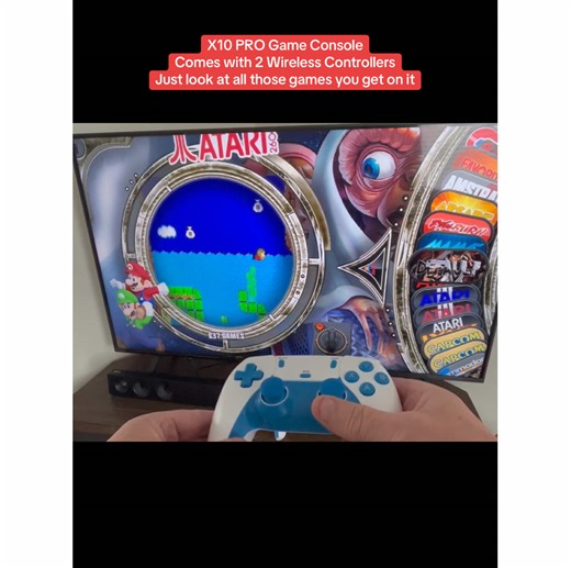 X10 PRO Game Console, Comes with 2 Wireless Controllers. Just look at all those games you get on it