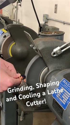 Grinding, Shaping and Cooling a Lathe Cutter! #metallathe #college #trades #millingmachines