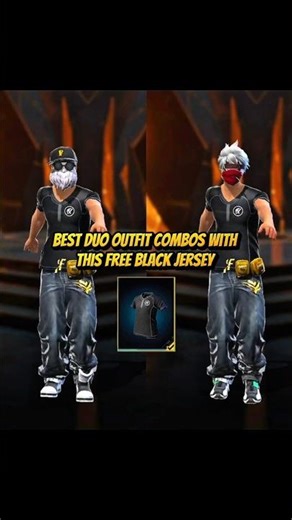 BEST DUO 🔥 OUTFIT COMBOS 👑 WITH BLACK JERSEY 🔥 FREE FIRE 🔥