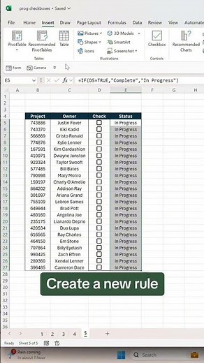 How to create status checkboxes in Excel ✅