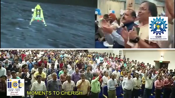 5.2K views · 46 reactions | Celebrations at CSIR-IICT with staff and students on the successful soft-landing of Chandrayaan-3 on the moon. Congratulations to Team ISRO! @isro @narendramodi @PMOIndia @DrJitendraSingh @CSIR_IND @DrNKalaiselvi #isroindia #Chandrayaan3Landing #MoonLanding #VikramLander | CSIR-Indian Institute of Chemical Technology | Facebook