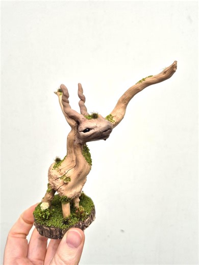 Fantasy Creature Sculpture – Forest Spirit Figure – OOAK Hand Sculpted Woodland Being - Etsy