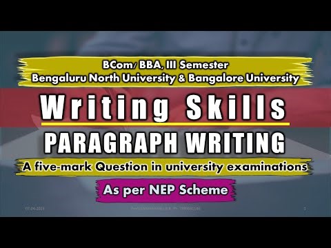 Paragraph Writing: BCom/BBA 3rd Semester