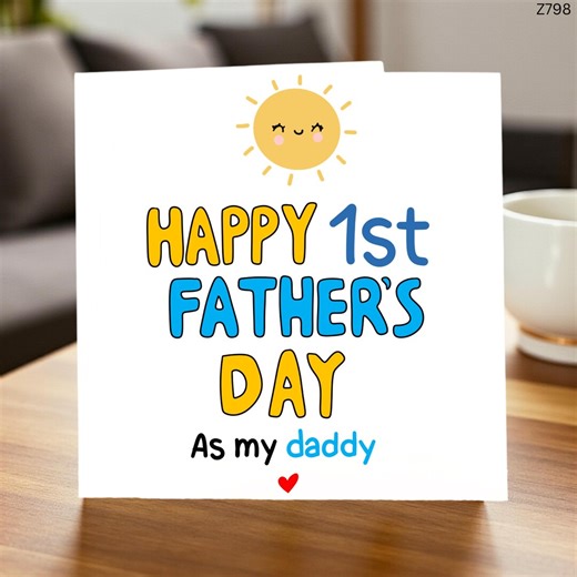 Happy 1st Father’s Day Card, New Dad Gift, Daddy Card, Baby First Father’s Day, Personalized, Funny, Cute, Celebration, Family - Etsy