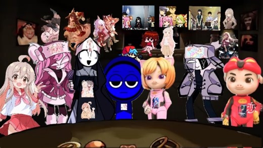 [自制 FNF:cover] CardI 但是Taki 职业反转Sarvente 花菲菲唱 (两个男生都看着) (四女生都在唱歌打牌)