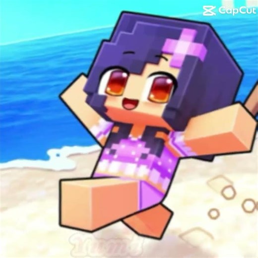 Aphmau at the beach #edit #aphmau #minecraft