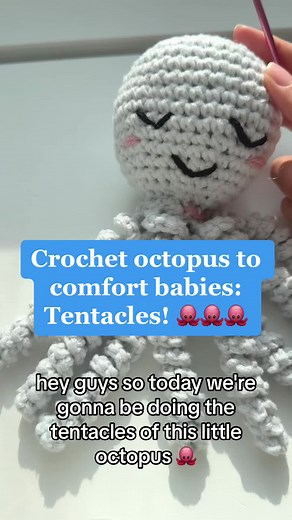 Crochet octopus tentacles tutorial! These tentacles are the magic of this octopus. Even if you’re not a baby, it can be quite fun to wrap your finger around the crocheted tentacles! Follow along to see the next parts of this tutorial series 😊 Pattern credits go to Crochet 365 Knit Too #crochet #crochetersoftiktok #etsy #crochettok #amigurumi #charitycrochet #crochettutorial #crochettutorialforbeginners #crocheter #creative #crochetforcharity #helpbabies #NICU #nicubaby #helpothers #dogood #tent