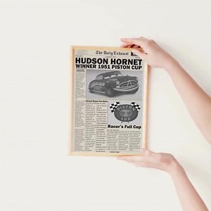 Vintage 1951 Piston Cup Champion Newspaper Print - Hudson Hornet - High-resolution Digital Download - Wall Art - Etsy