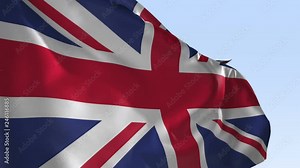 United Kingdom 3D flag, Great Britain, Animation, Simulation, Ultra Hi Res, 4K