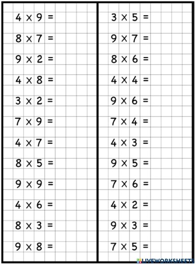 1 Digit Multiplication interactive worksheet