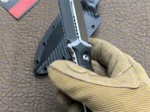 工艺品未开刃Microtech 微技术 SBD D/E Stonewash Full Serrated 201-12 Borka博卡合作款 M390刃材