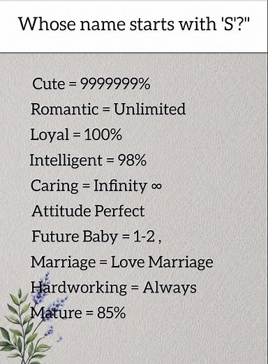 Whose Name Starts With ‘S’? 😍 | Perfect Partner Qualities 💕 | Love & Personality Test